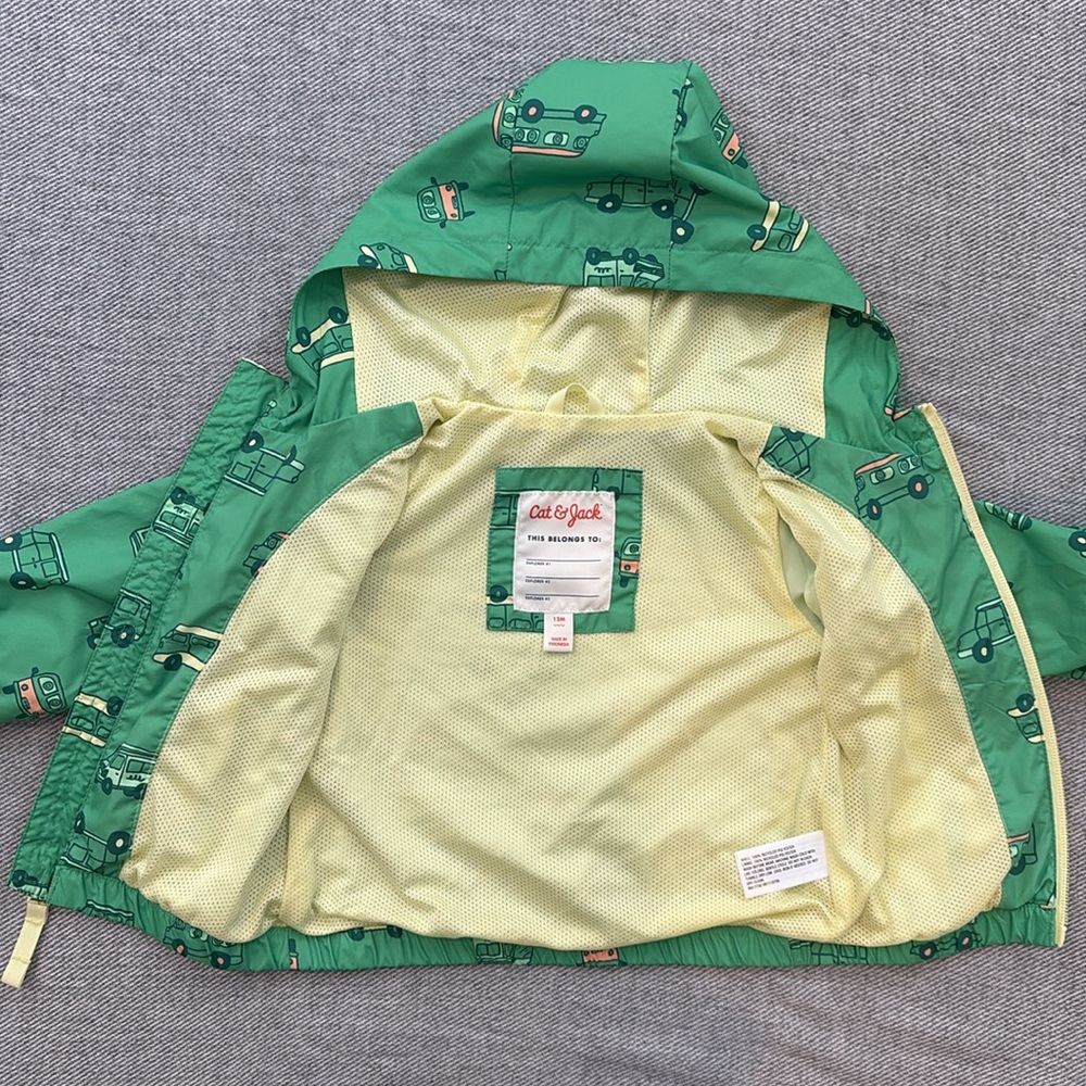 Cat & Jack boys 12 month rain jacket - Picture 3 of 5
